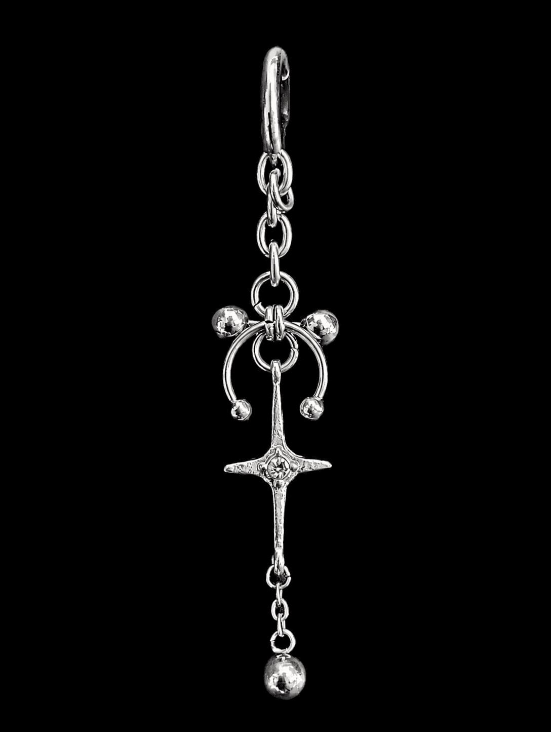 Arc Sigil Chain Drop Earring