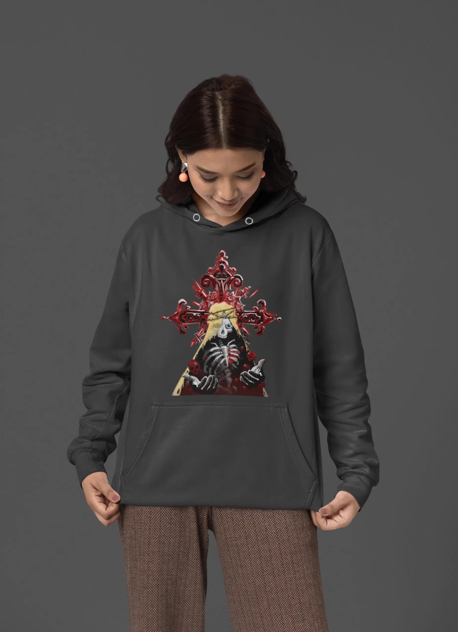 Embroidered Cross and Heart Hoodie Special Collection