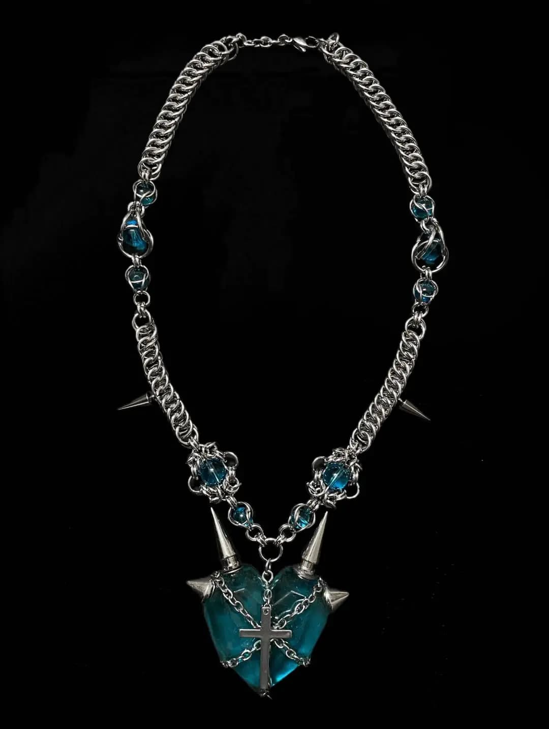 Aether Spikeheart Chainmail Necklace