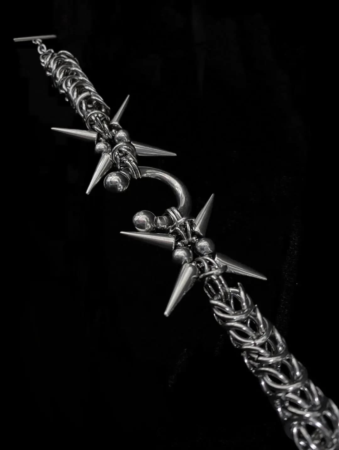 C-Sigil Spike Chainmail Bracelet